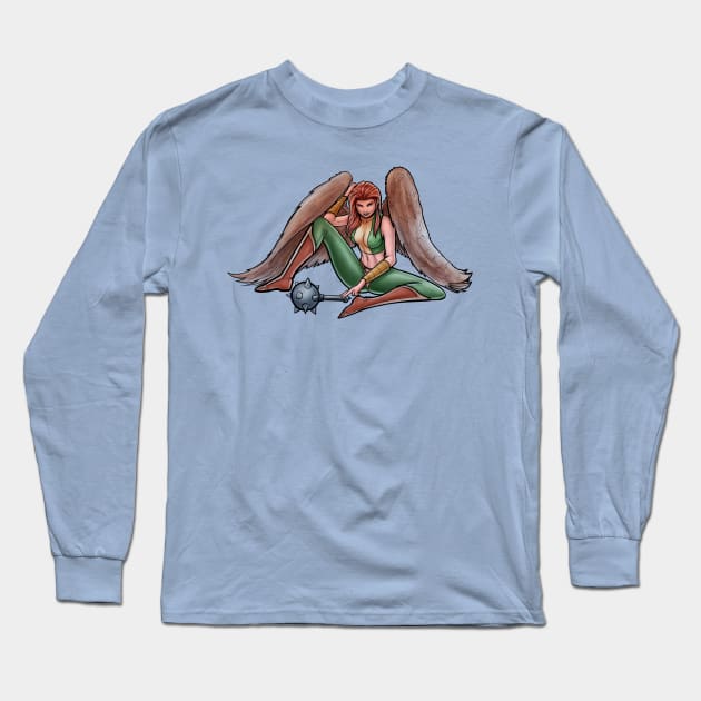 Hawkgirl Long Sleeve T-Shirt by belgerles